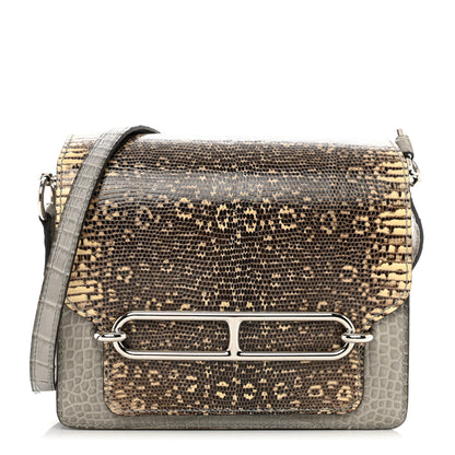 Hermes Matte Alligator Lizard Mini Sac Roulis Ombre Gris Perle 1 of 8