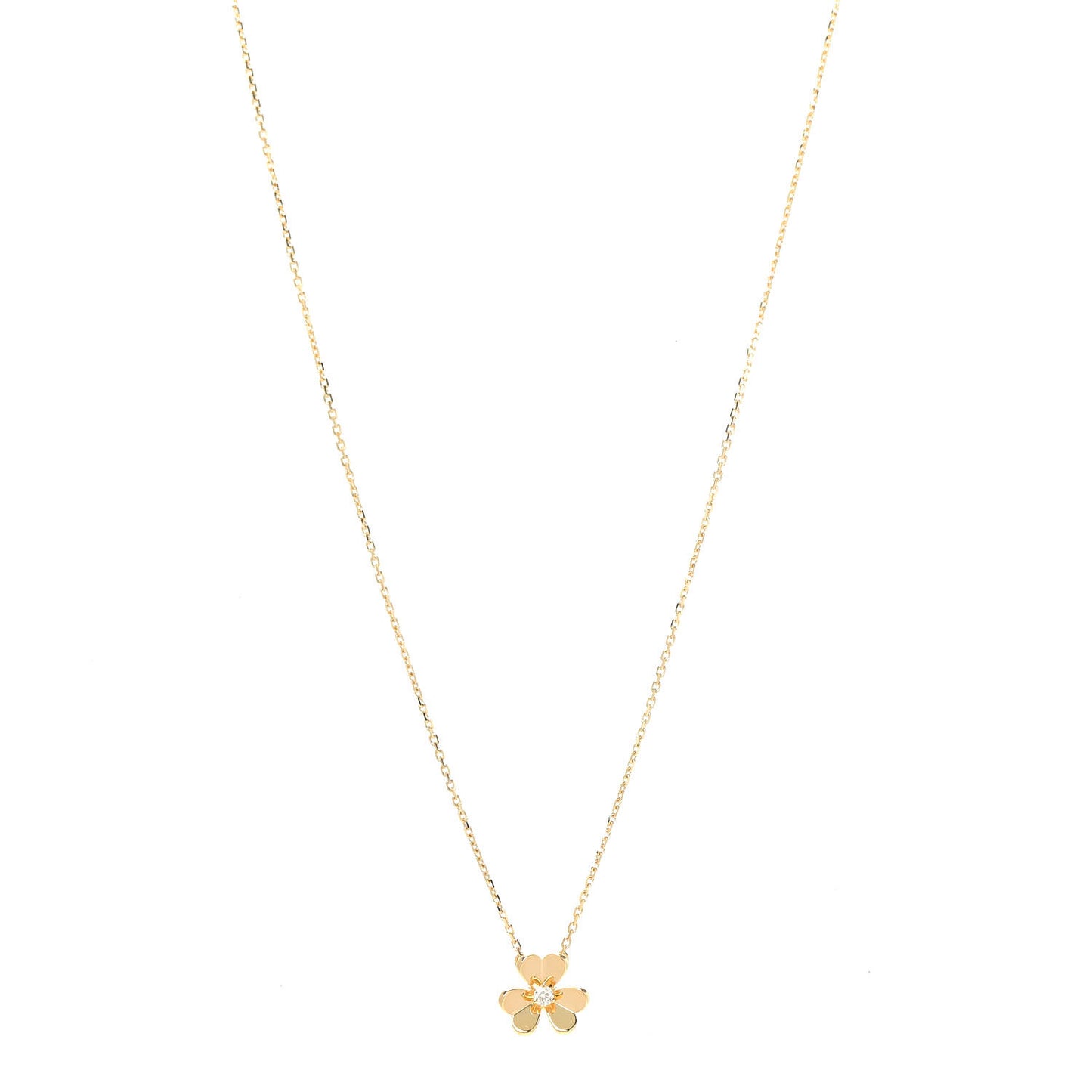 18K Yellow Gold Diamond Mini Frivole Pendant Necklace