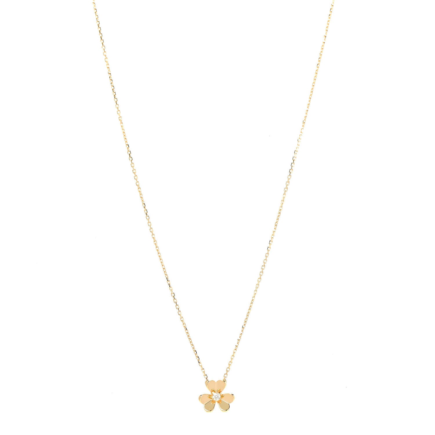 Van Cleef & Arpels 18K Yellow Gold Diamond Mini Frivole Pendant Necklace 1 of 6