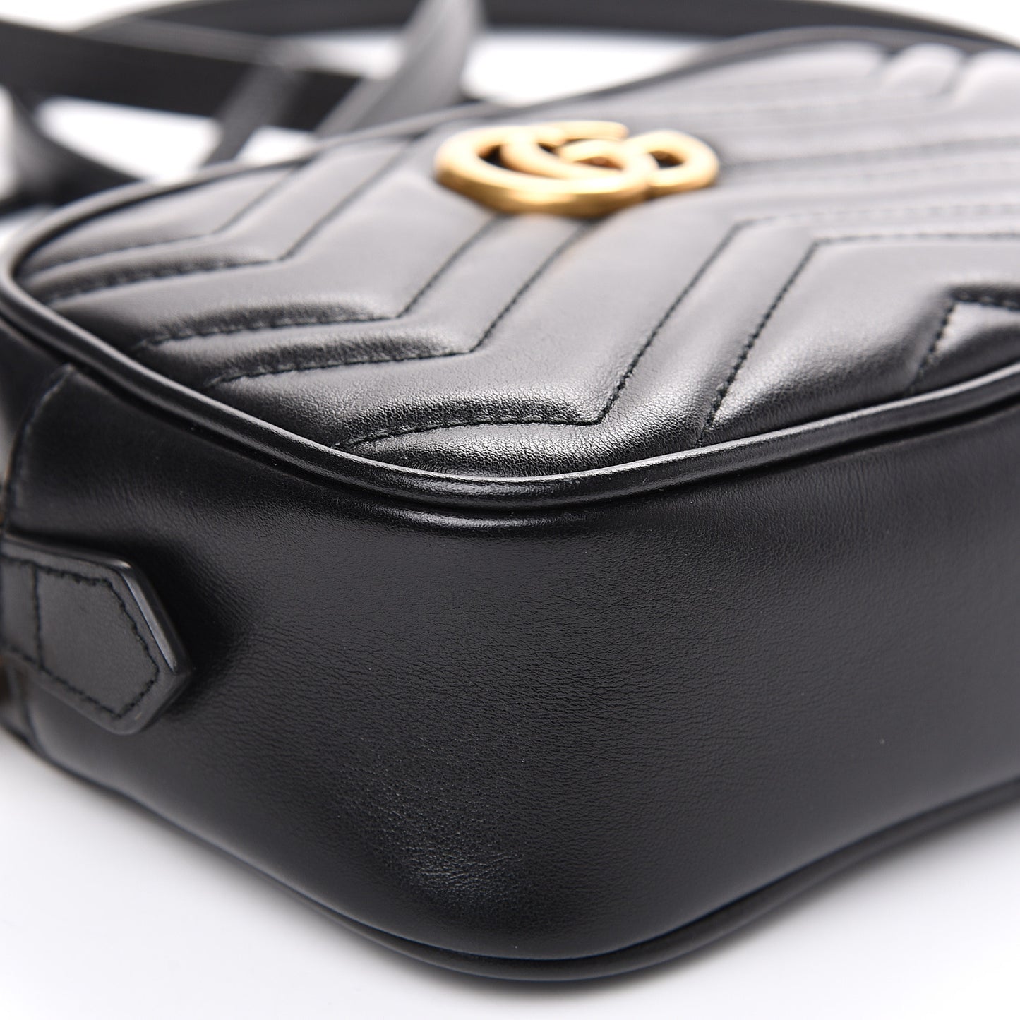 Calfskin Matelasse Mini GG Marmont Chain Shoulder Bag Black