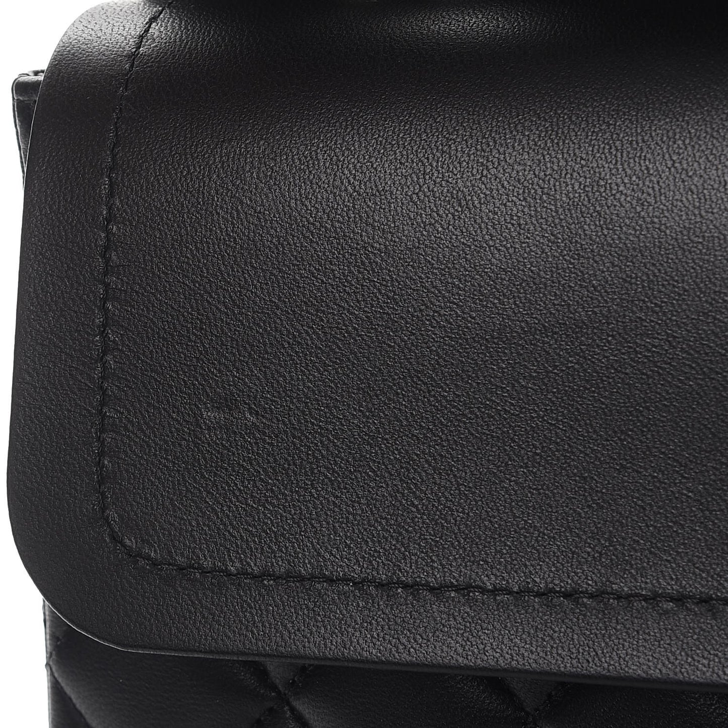 Lambskin Quilted Medium Double Flap Black