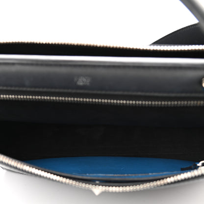 Fendi Vitello Baltico Dolce DotCom Satchel Black Blue Royal 6 of 14