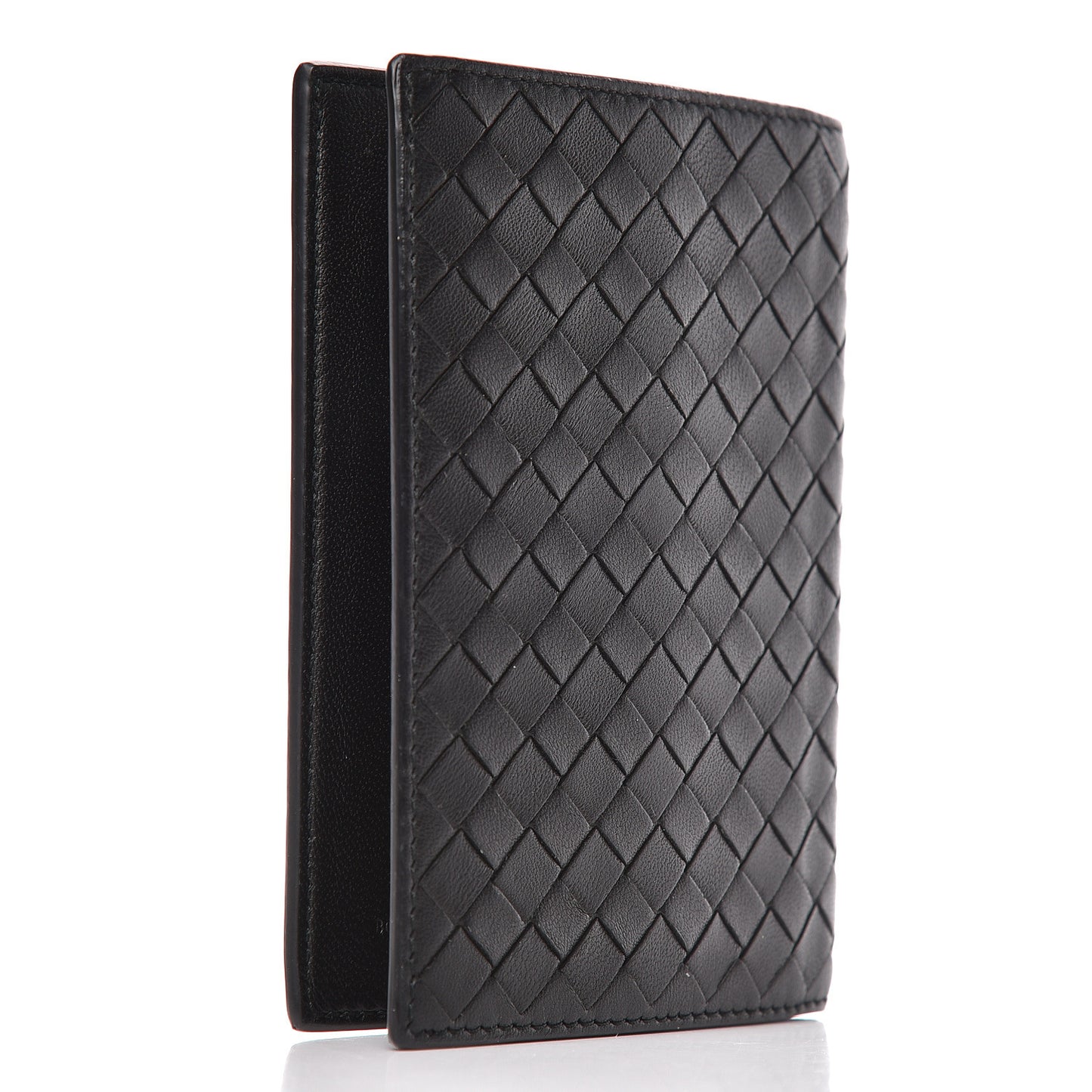 Nappa Intrecciato Passport Case Black