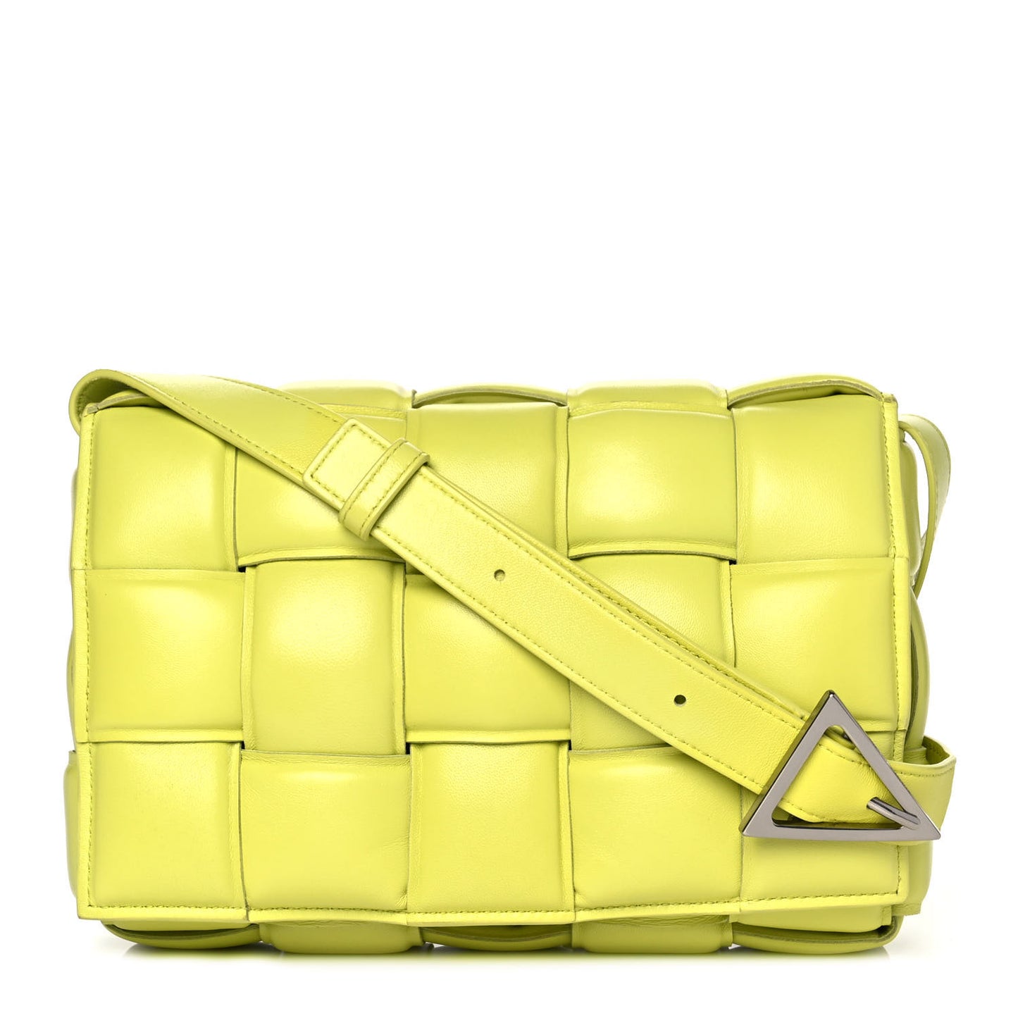 Nappa Maxi Intreccio Padded Cassette Crossbody Bag Seagrass