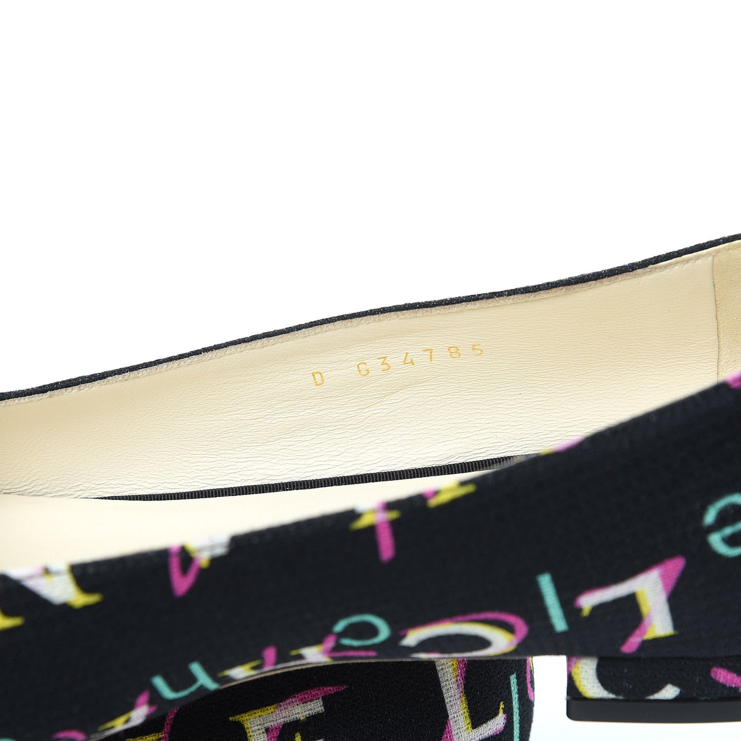 Fabric Grossgrain CC Flats 37.5 Black