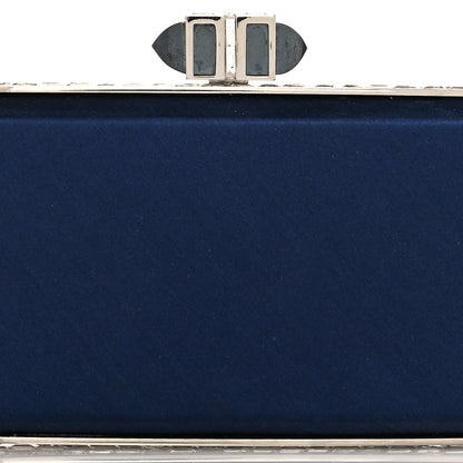 Judith Leiber Satin Crystal Frame Coffered Evening Clutch Navy 8 of 10