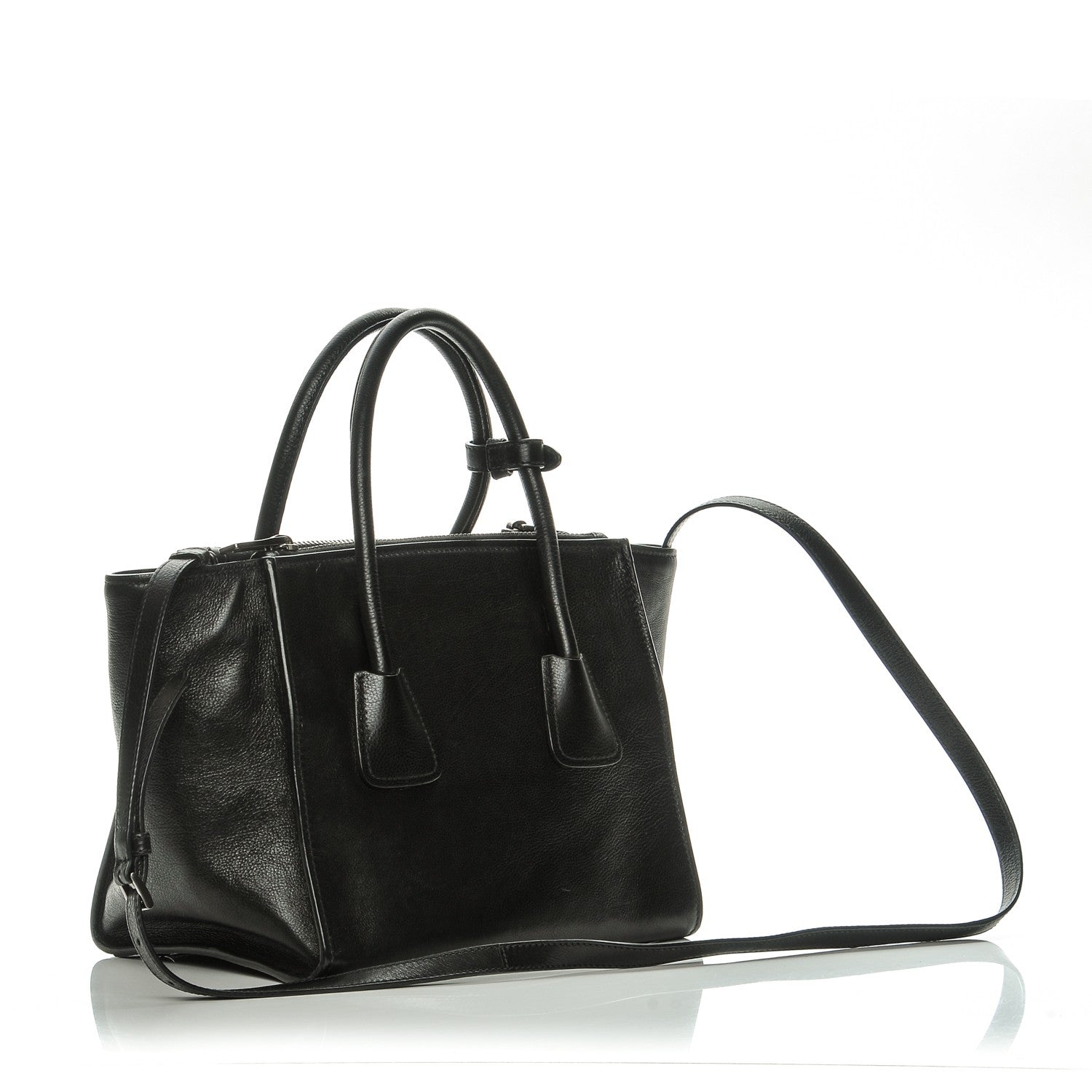Prada Glace Calf Twin Pocket Tote Nero Black 3 of 8