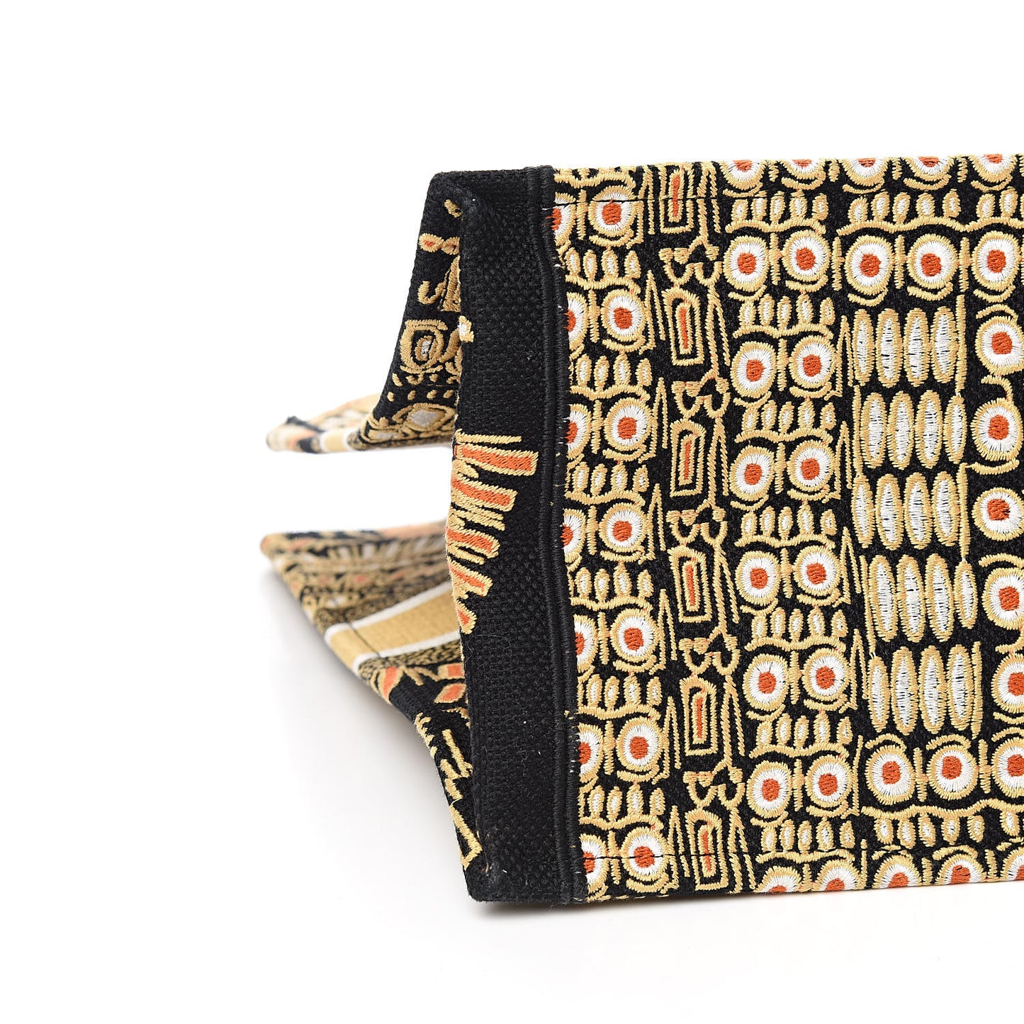 Canvas Embroidered Dior Animals Giraffe Book Tote Yellow Multicolor