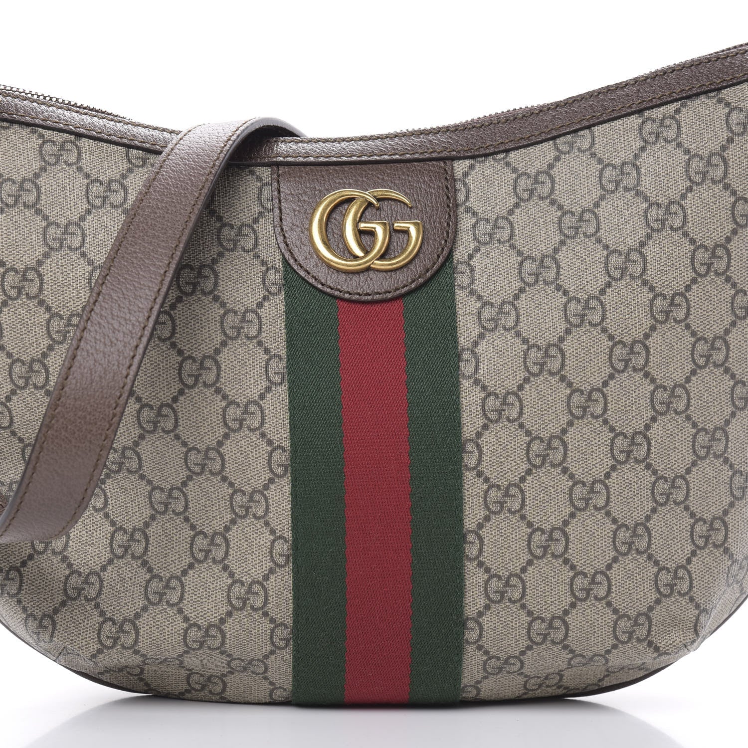 Gucci GG Supreme Monogram Web Small Ophidia Half Moon Hobo Brown 8 of 10