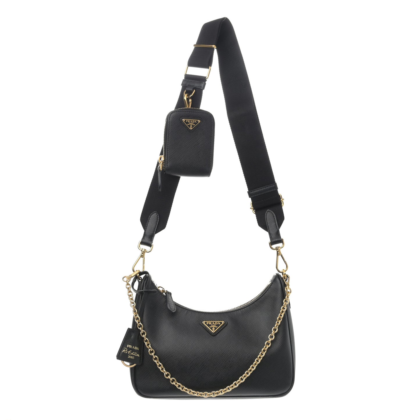 Saffiano Lux Re-Edition 2005 Shoulder Bag Black