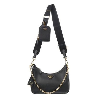 Prada Saffiano Lux Re-Edition 2005 Shoulder Bag Black 1 of 12