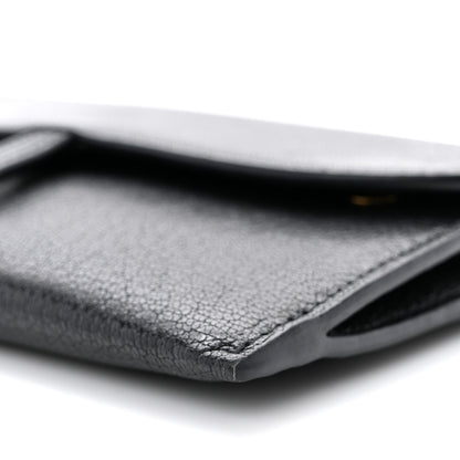 Christian Dior Goatskin Saddle Long Wallet With Chain Black 10 of 11