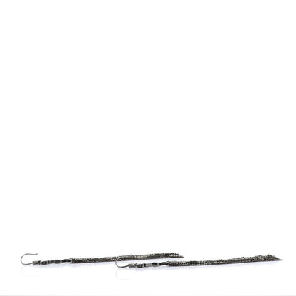Saint Laurent Brass Monogram Chain Earrings 4 of 5