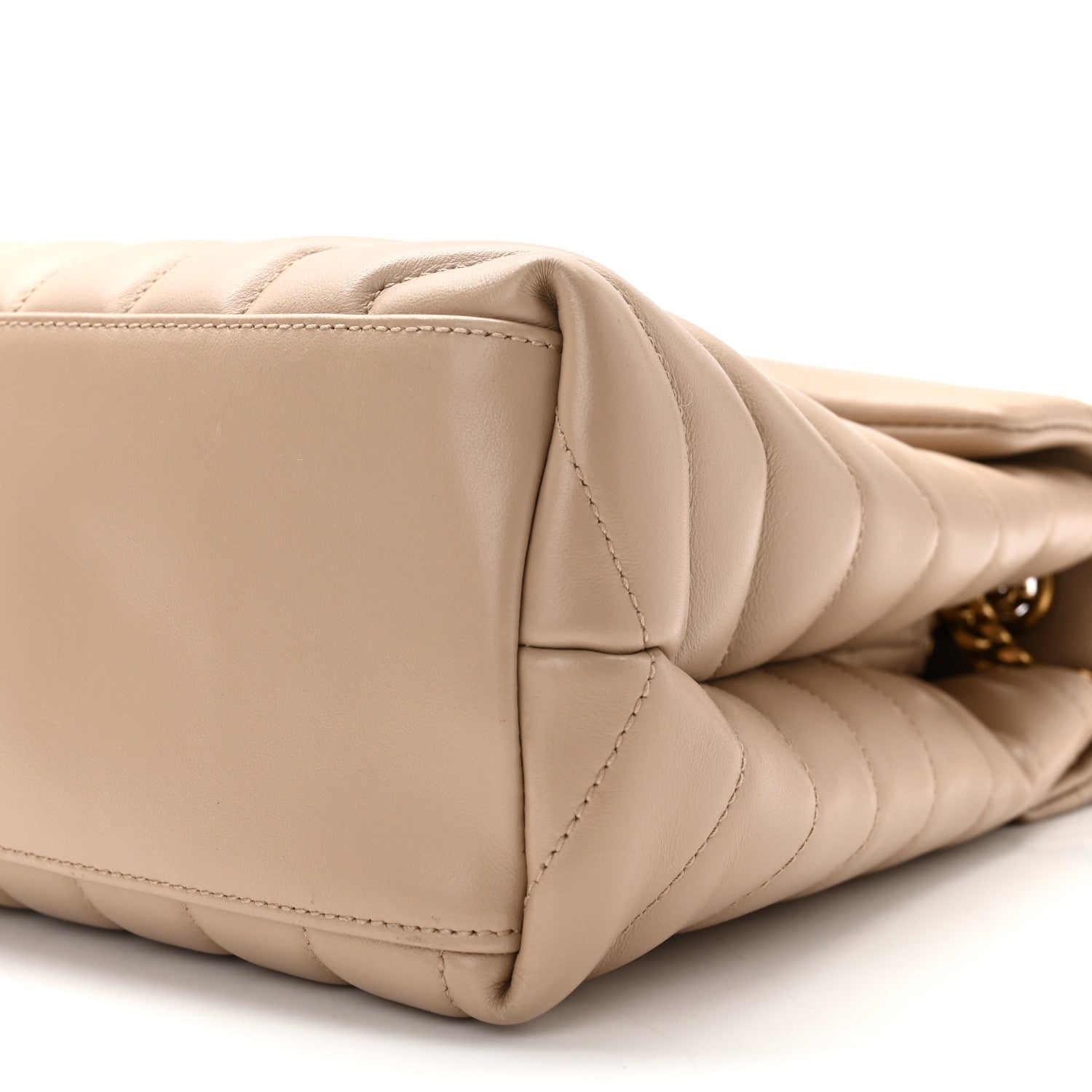 Saint Laurent Calfskin Y Quilted Monogram Medium Loulou Chain Satchel Dark Beige 10 of 10