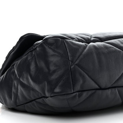 Chanel Goatskin Quilted Large Chanel 19 Flap Dark Blue 9 of 10