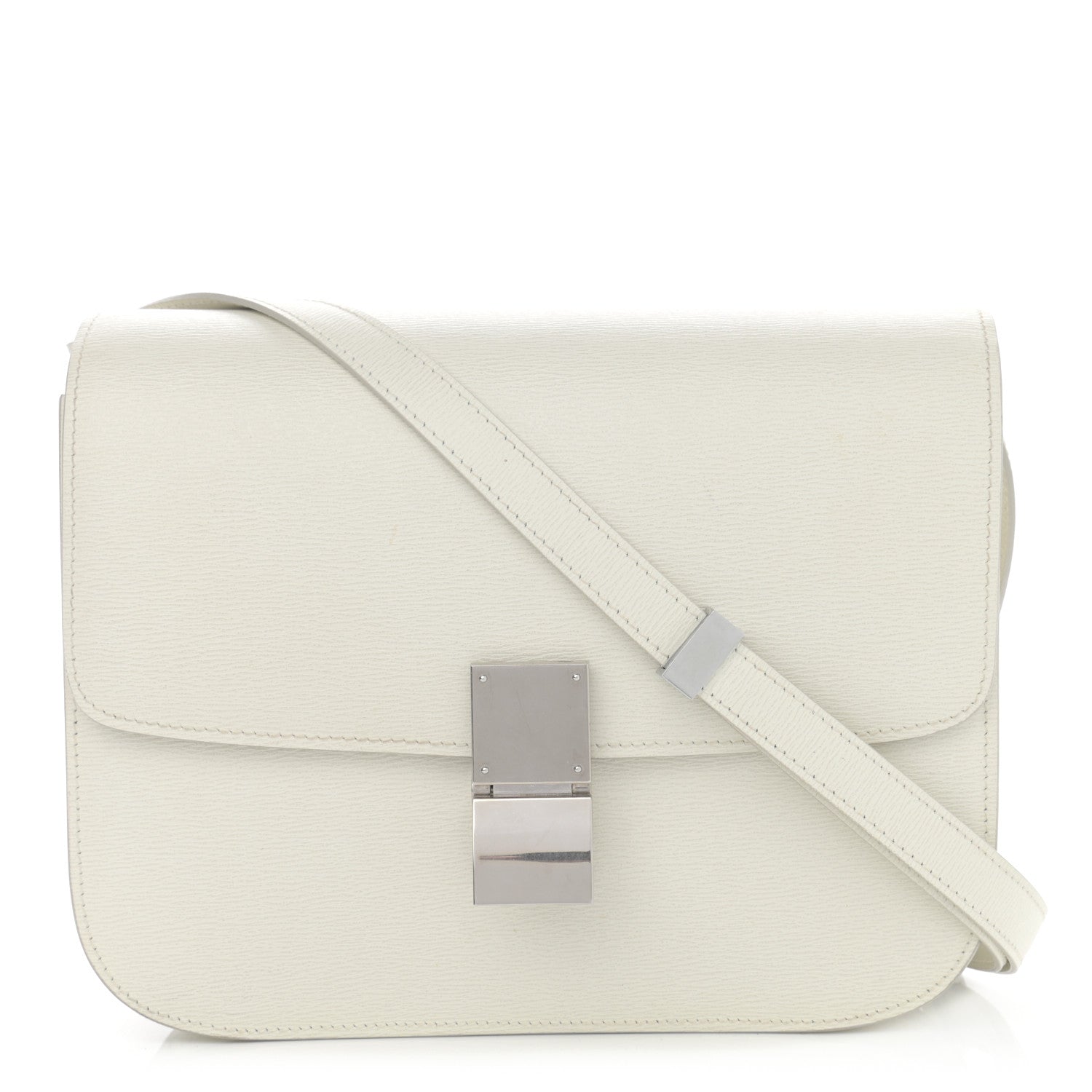 Celine Liege Calfskin Medium Classic Box Flap Bag White 1 of 11