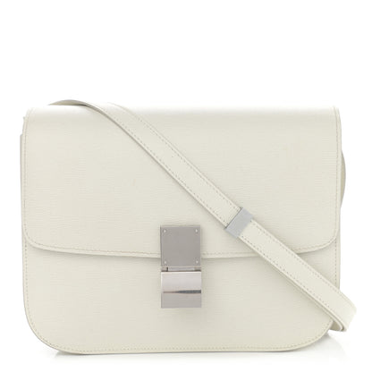Celine Liege Calfskin Medium Classic Box Flap Bag White 1 of 11