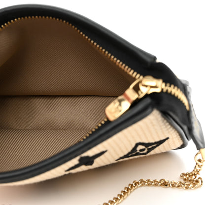 Louis Vuitton Cotton Monogram Giant Mini Pochette Accessories Beige Black 5 of 6
