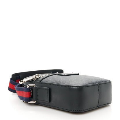 Gucci GG Supreme Monogram Appia Calfskin Web Small Camera Messenger Bag Black Grey 4 of 12