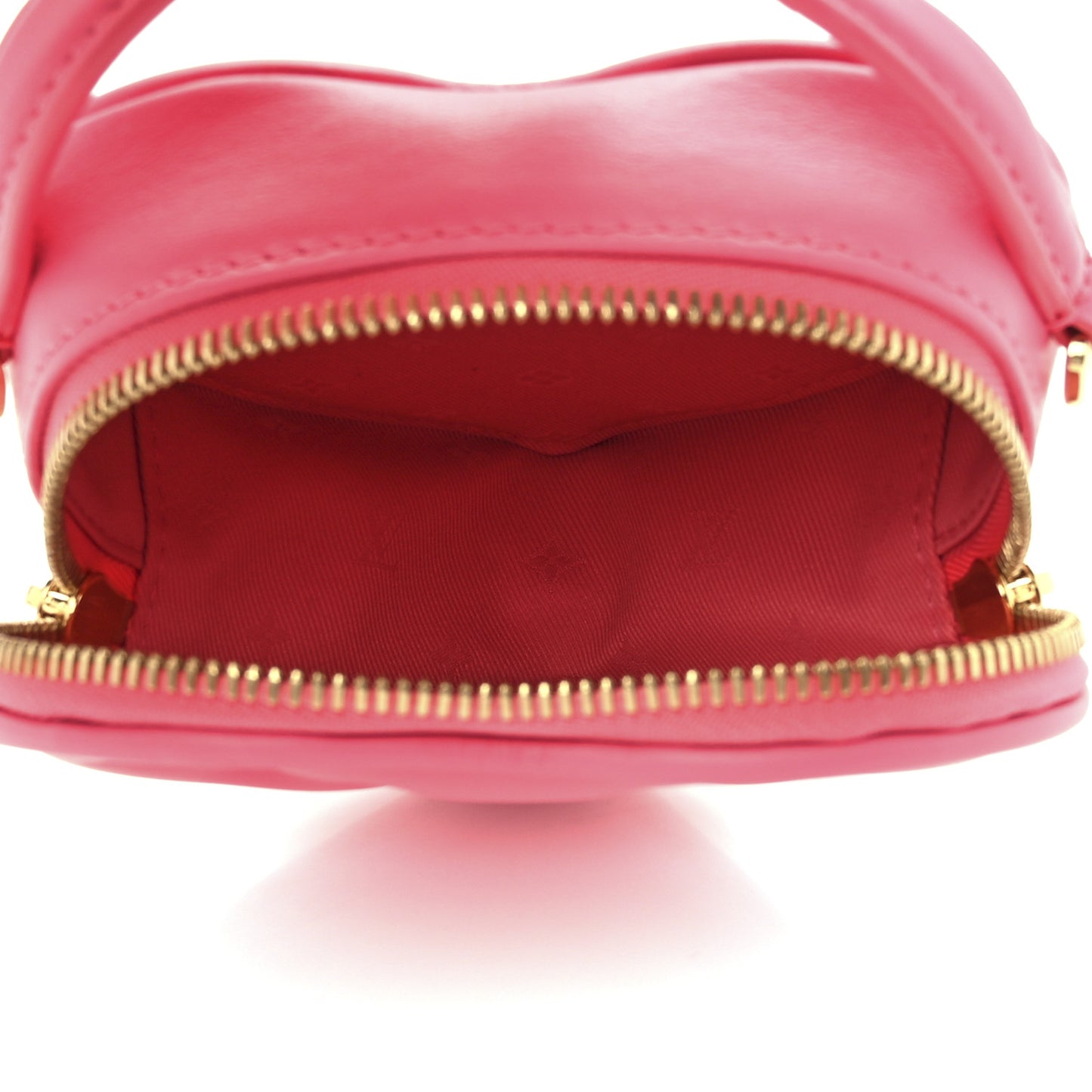 Calfskin Embroidered Monogram Pop My Heart Bag Pouch Dragon Fruit Pink