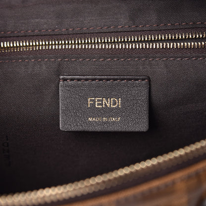 Fendi X FILA Glazed Fabric Vitello Century FF 1974 Mania Belt Bag Mogano Panna Blueberry 6 of 10