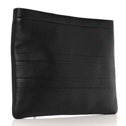 Christian Dior Calfskin Embossed Logo Zip Clutch Black 3 of 9