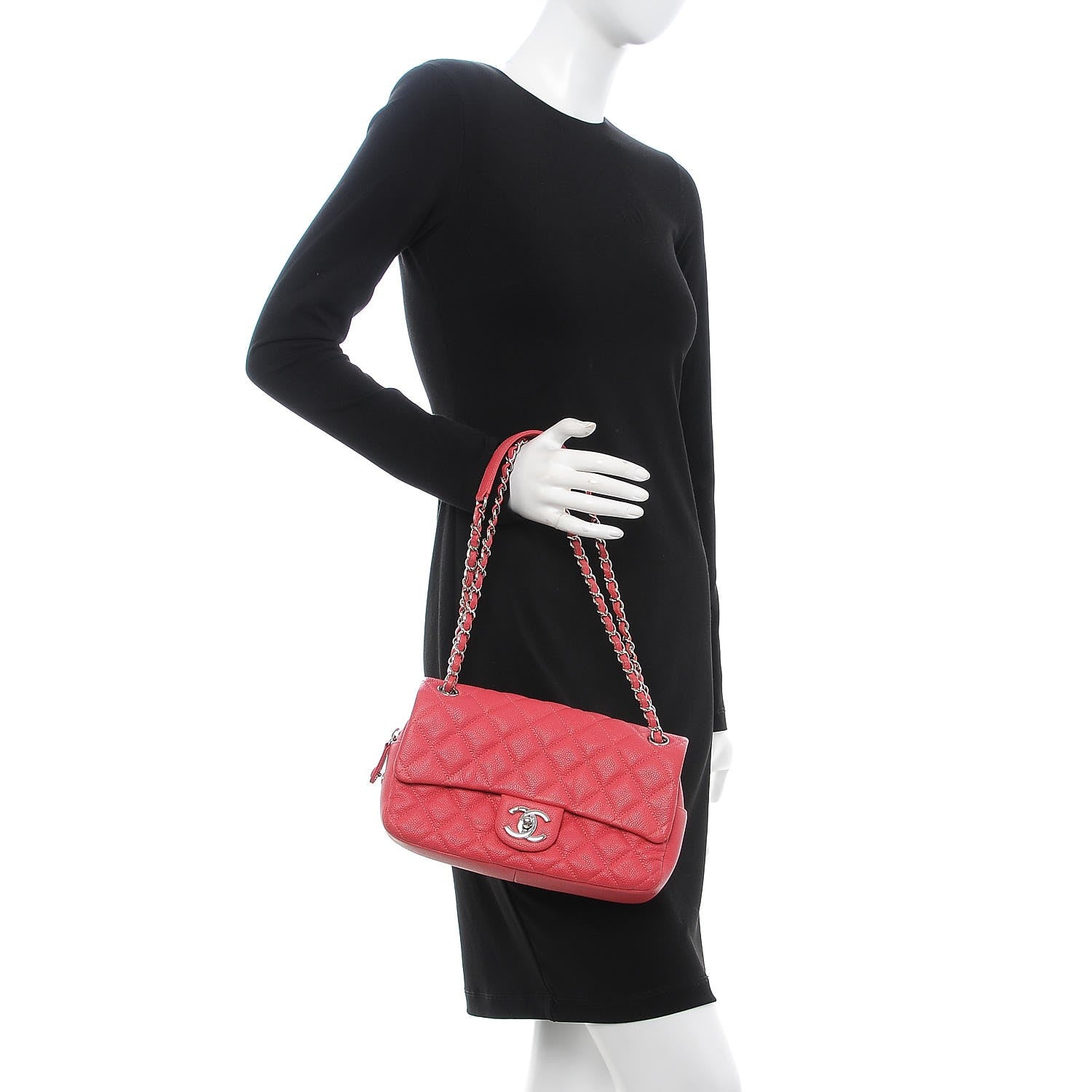 Chanel Caviar Quilted Medium Easy Flap Coral 2 of 11