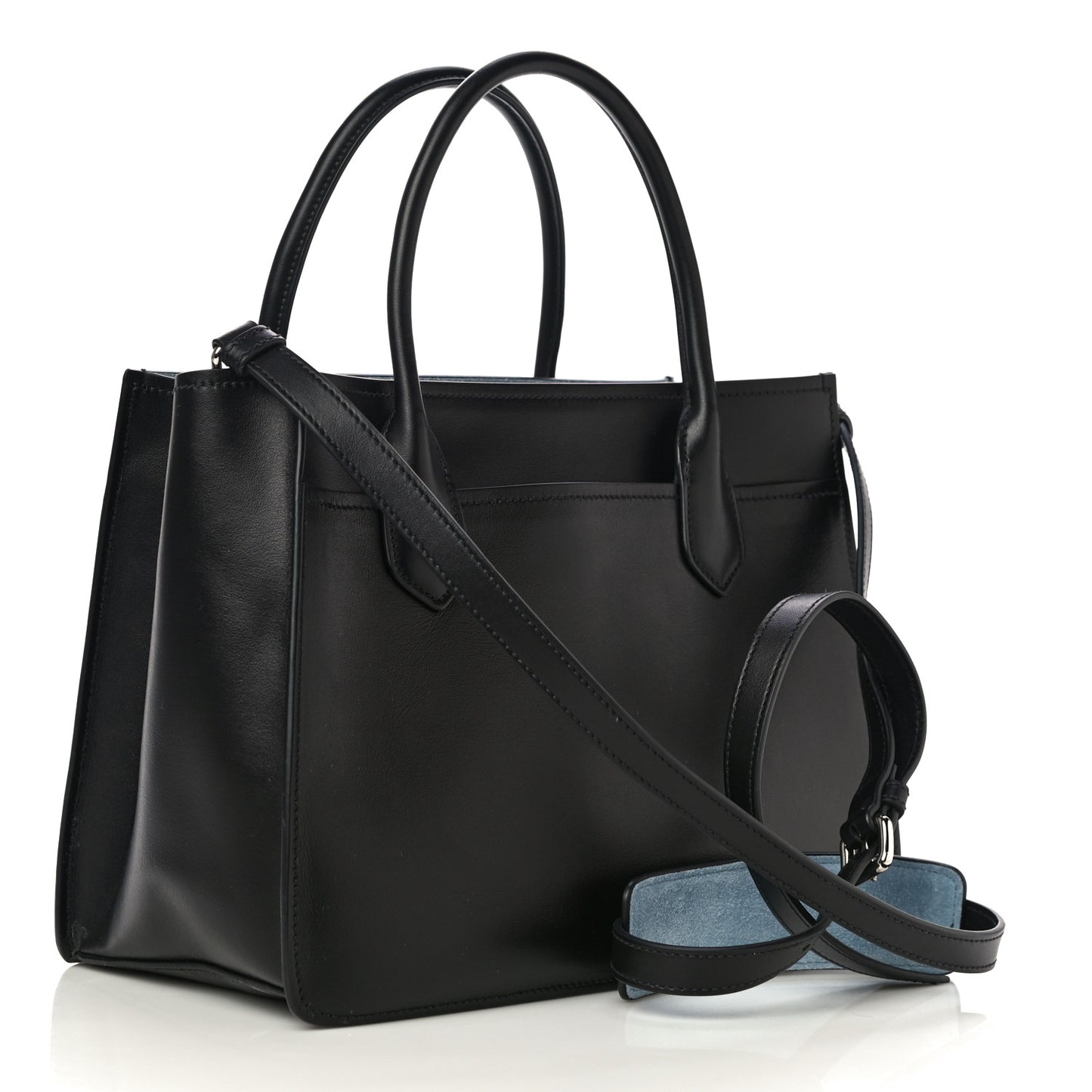 City Calfskin Etiquette Tote Black Astrale