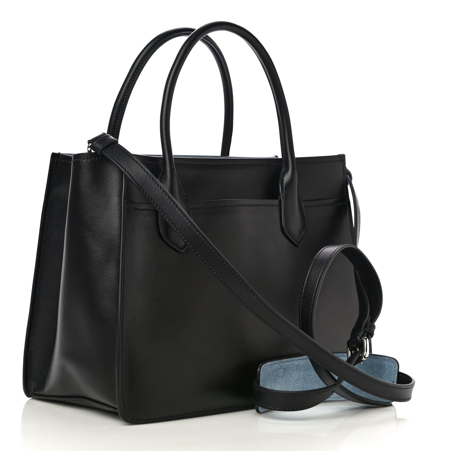 Prada City Calfskin Etiquette Tote Black Astrale 3 of 9