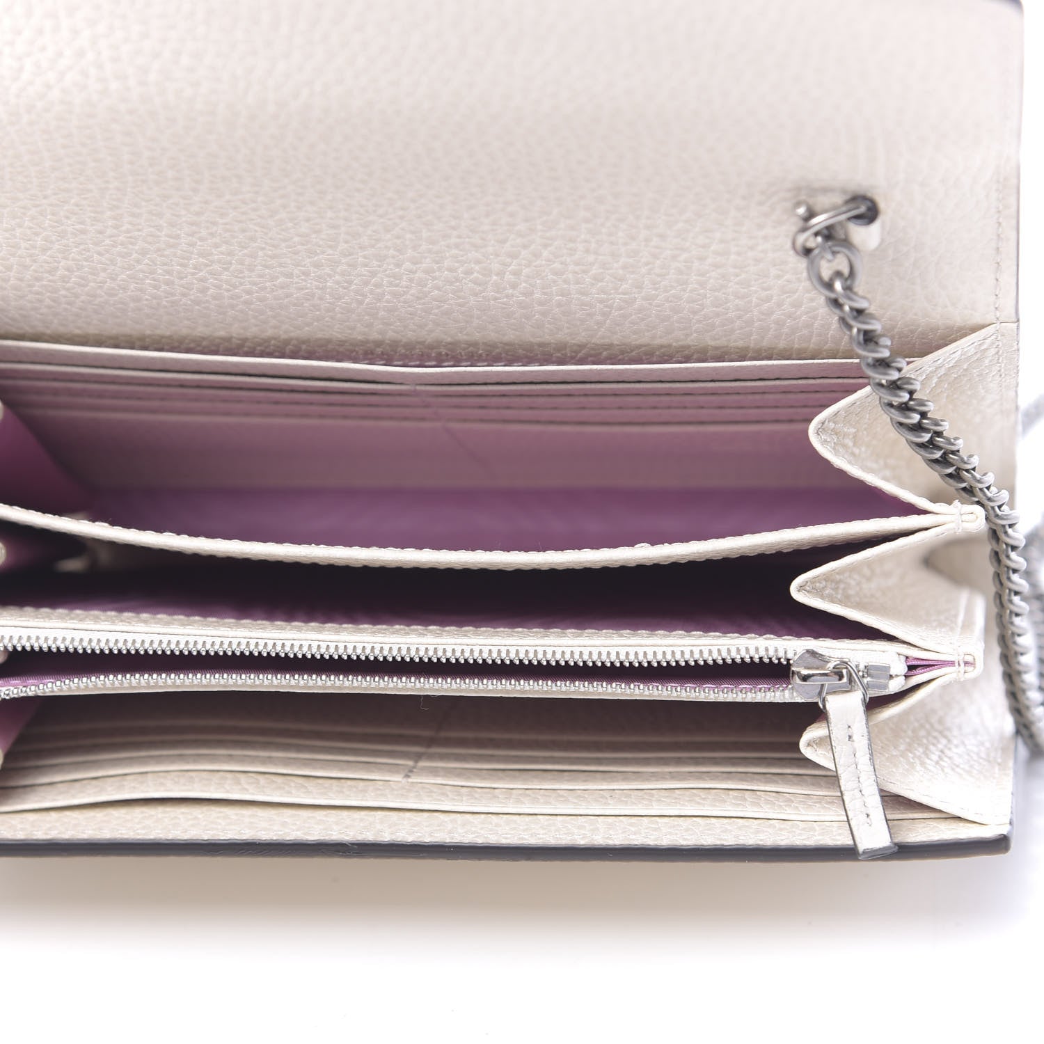 Gucci Dollar Calfskin Mini Dionysus Chain Wallet Mystic White 5 of 10