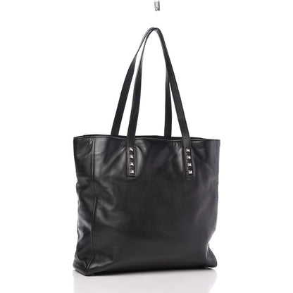 Miu Miu Soft Calf Studded Shopping Tote Black 3 of 10