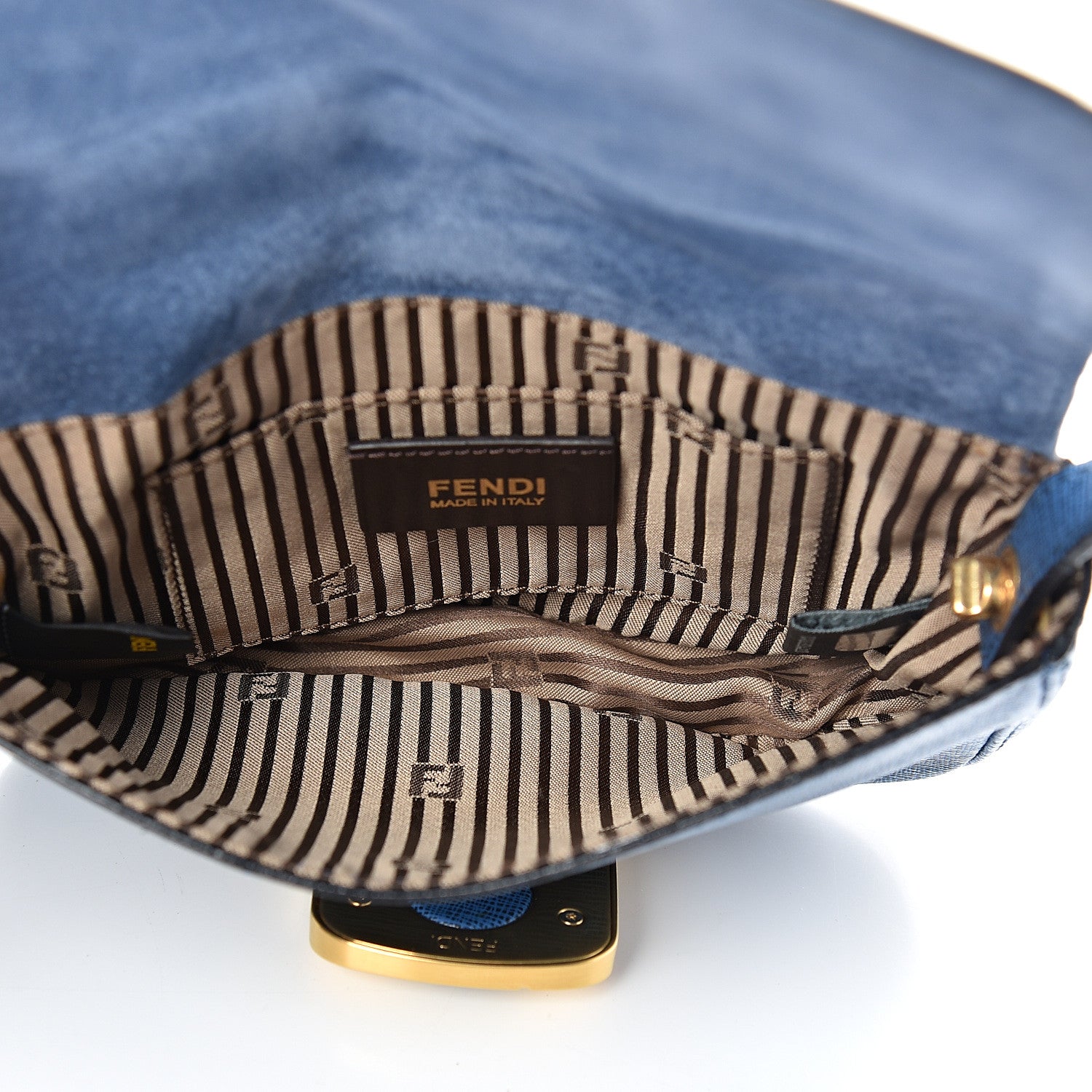 Fendi Vitello Elite Small Chameleon Messenger Carta Zucchero 4 of 13