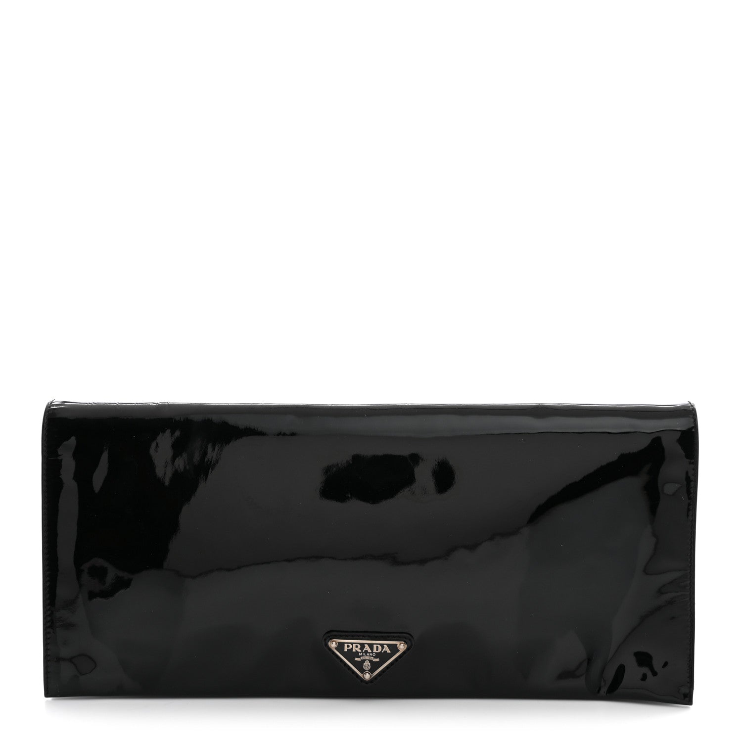 Prada Vernice Metal Clutch Black 1 of 8