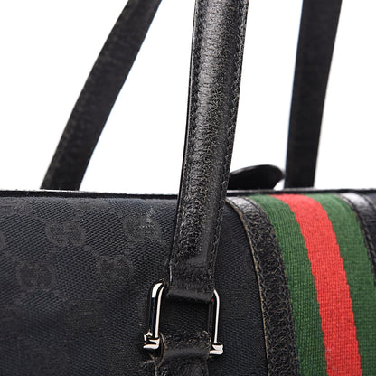 Gucci Monogram Web Large Treasure Boston Tote Black 25 of 25