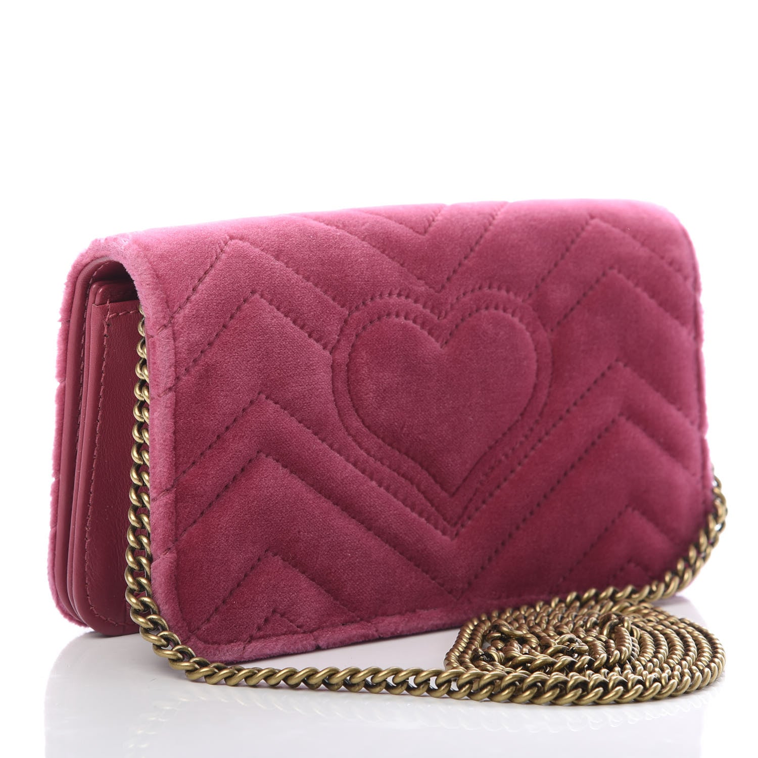 Gucci Velvet Matelasse Love Embroidered GG Marmont Mini Bag Light Raspberry Rose 3 of 13