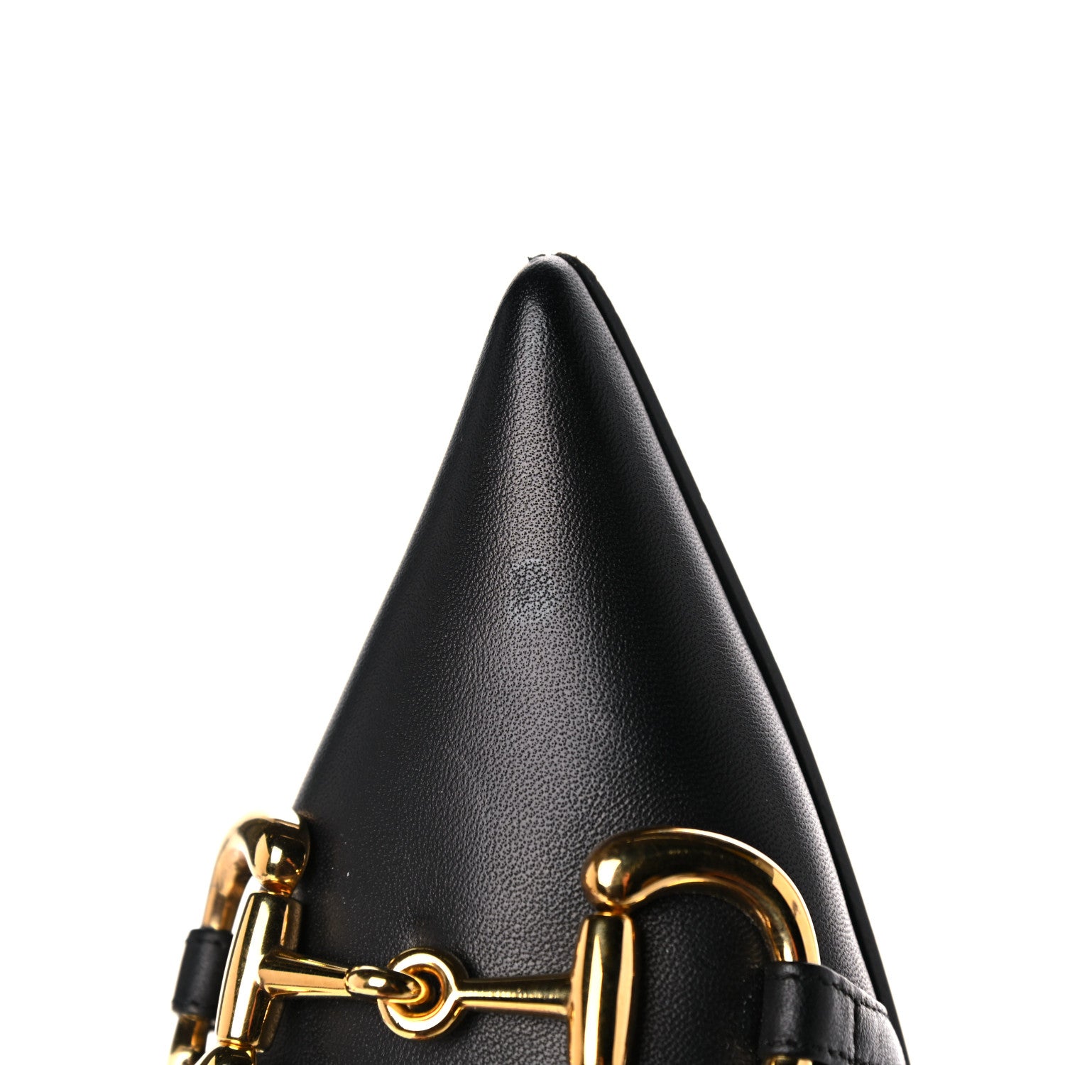 Gucci Nappa Lumiere Deva Horsebit Chain Embellished Flats 37 Black 10 of 11