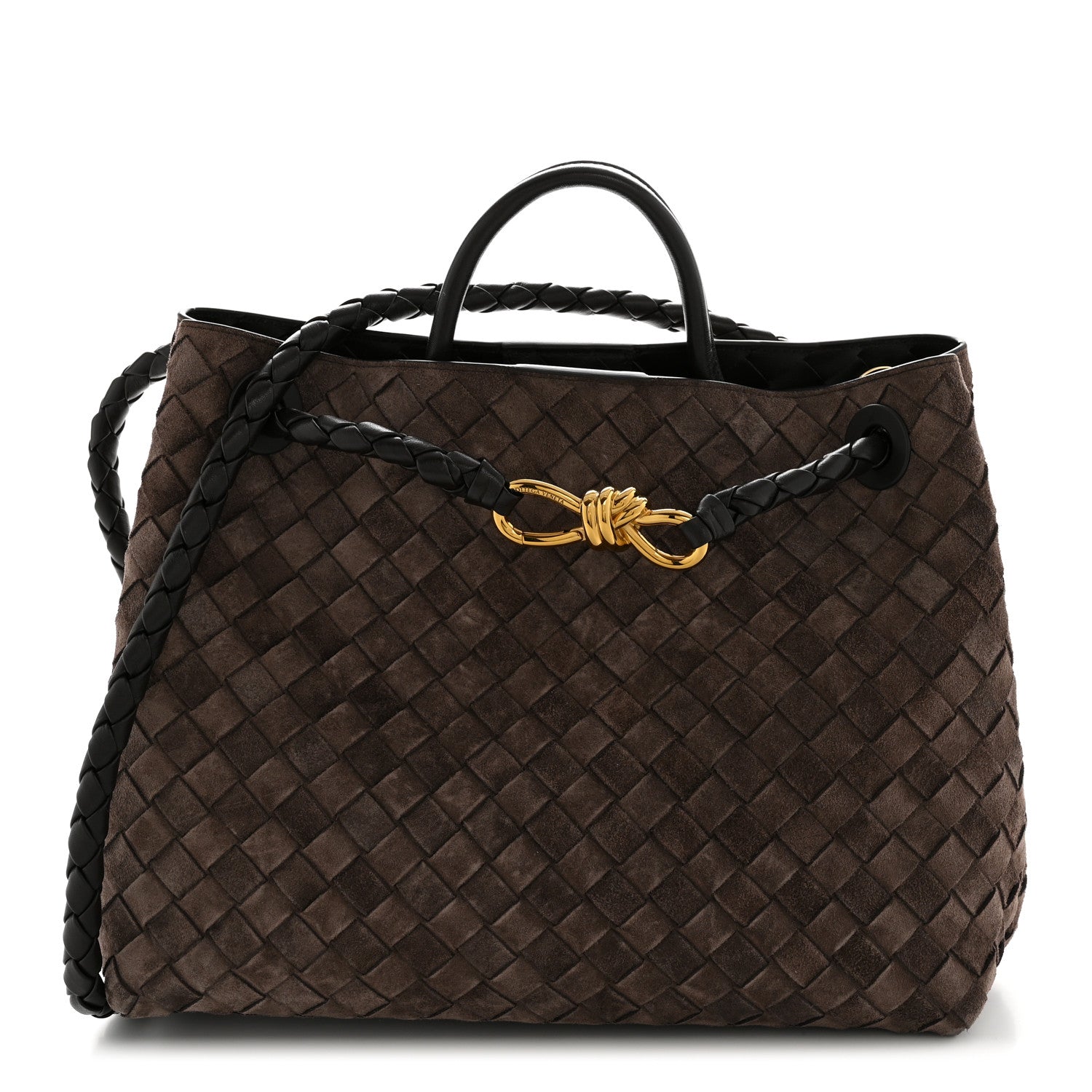 Bottega Veneta Suede Intrecciato Medium Andiamo Shoulder Bag Fondant 1 of 12