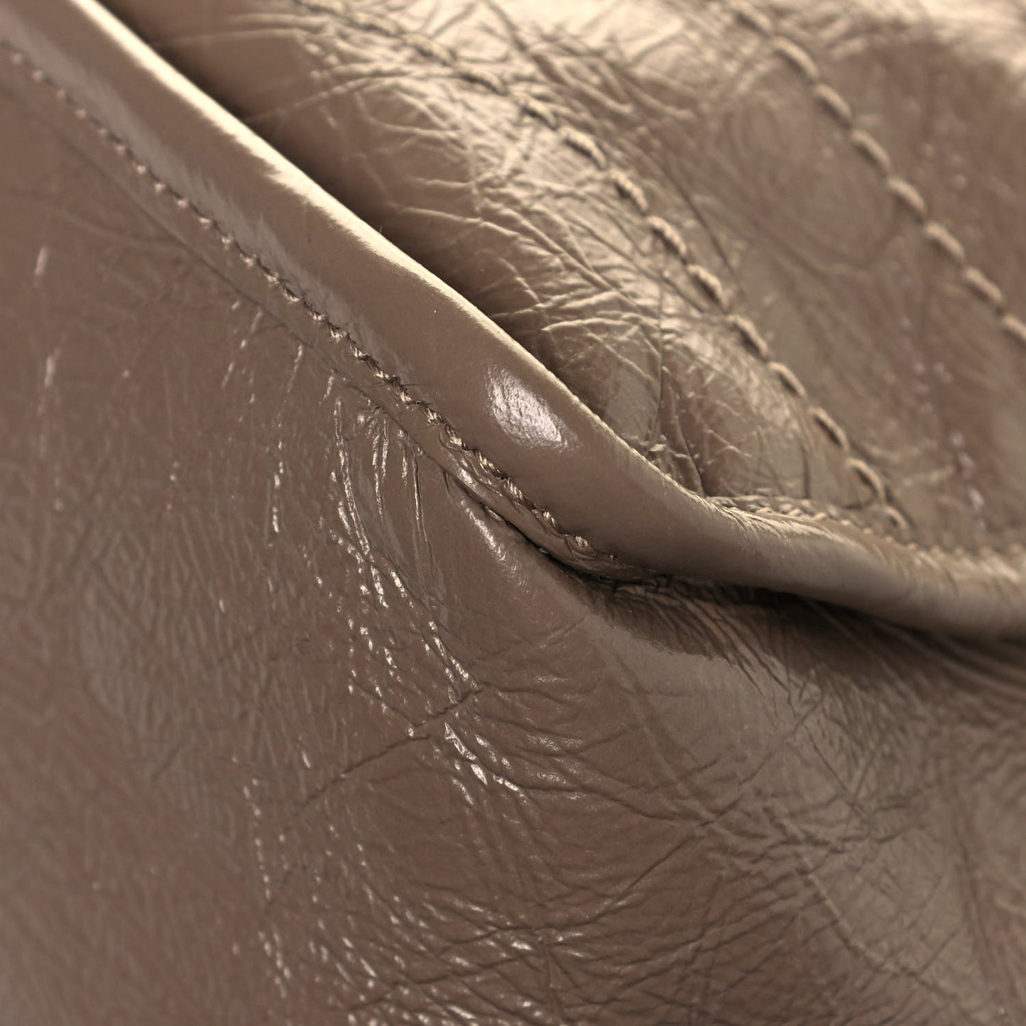 Crinkled Calfskin Matelasse Monogram Medium Niki Chain Satchel Light Natural
