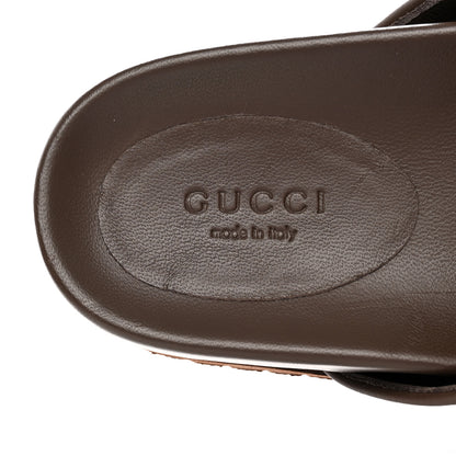 Gucci GG Supreme Monogram Miro Soft Calfskin Womens Horsebit Slippers 36.5 Beige Ebony New Acero 8 of 10