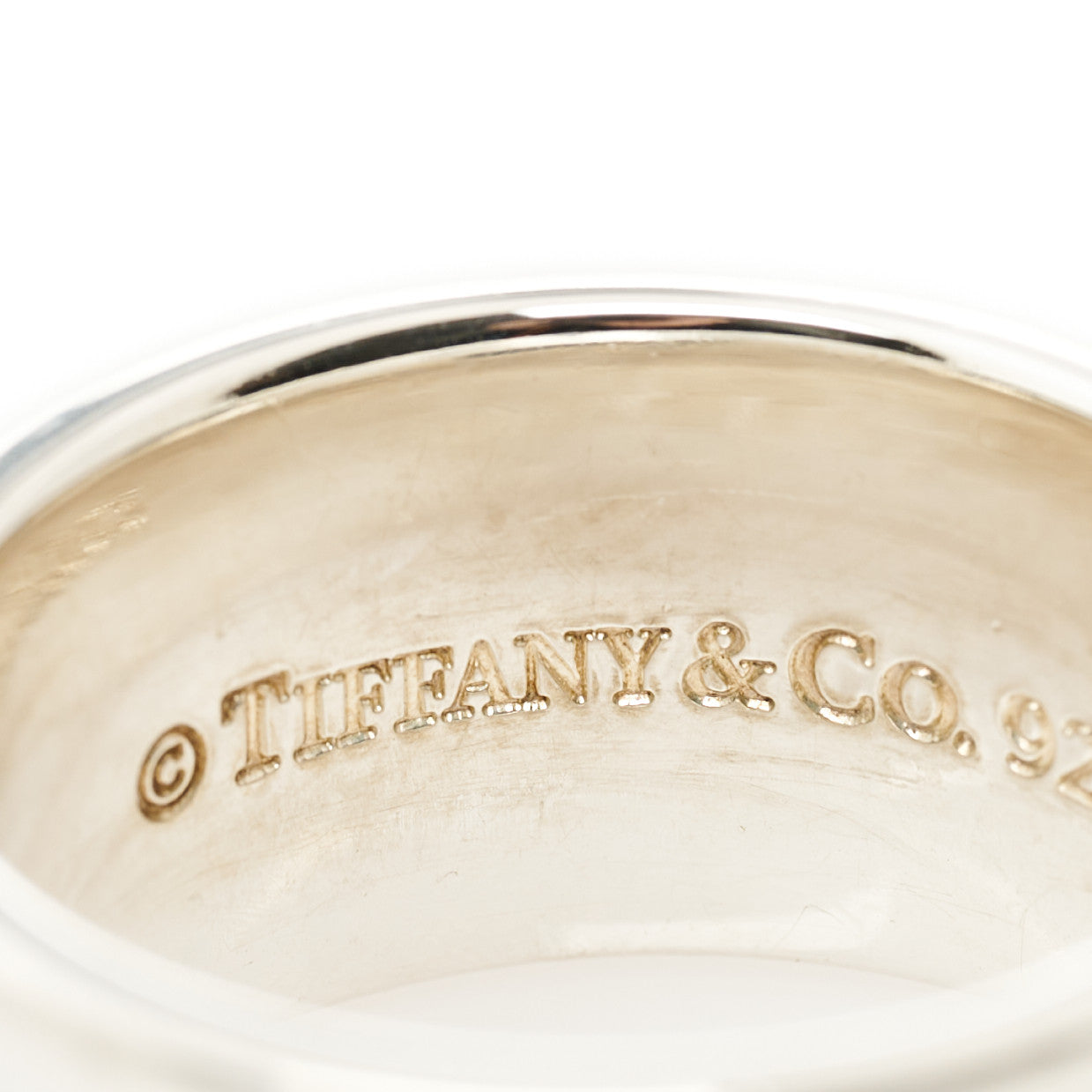 Tiffany Sterling Silver Wide 1837 Ring 60 9.25 6 of 7