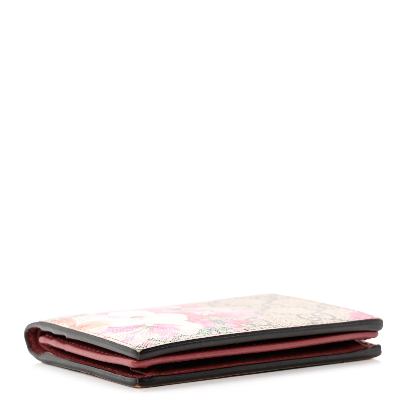 GG Supreme Monogram Blooms Card Case Beige Multicolor Dry Rose