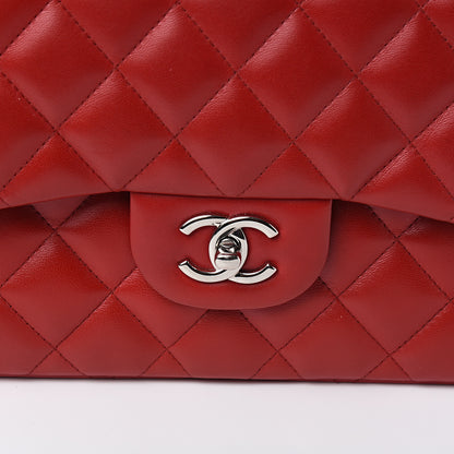 Chanel Lambskin Quilted Jumbo Double Flap Red 11 of 11