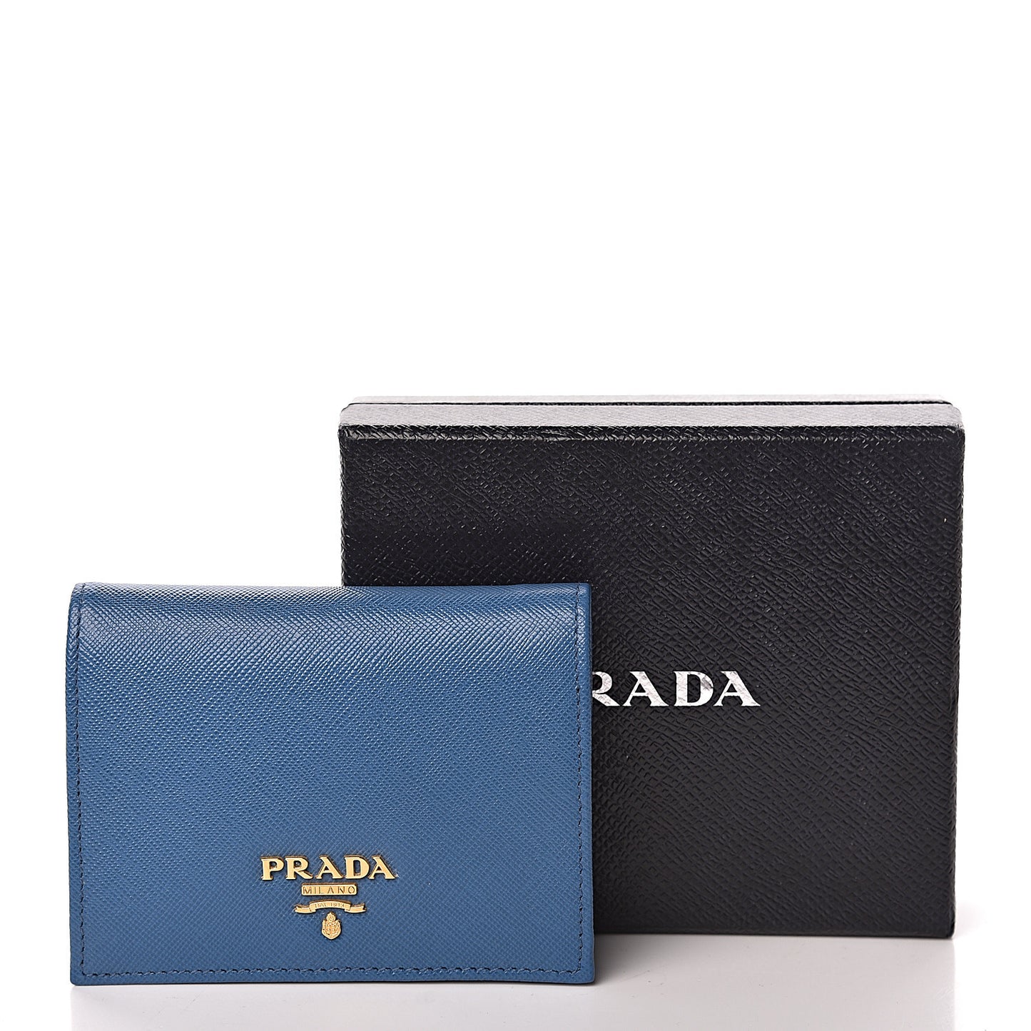 Saffiano Metal Bi-Fold Wallet Cobalto