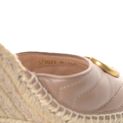 Gucci Nappa Matelasse GG Marmont Ankle Wrap Platform 35/120mm Espadrille Wedges 41 Porcelain Rose 9 of 10
