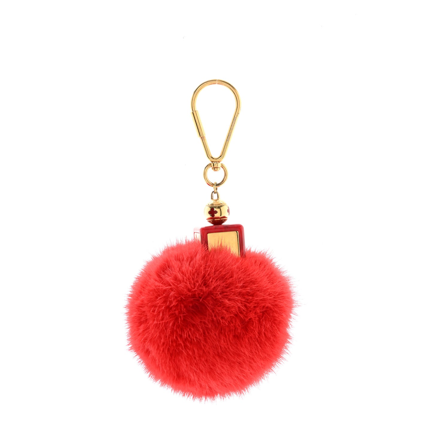 Mink Fur Fluffy Bag Charm Red