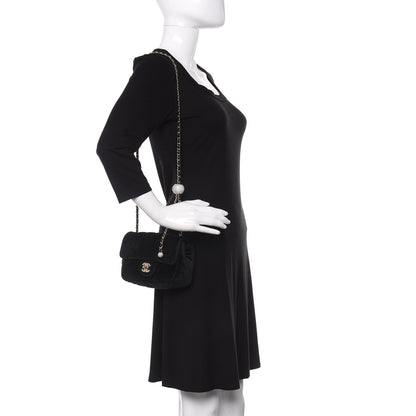 Chanel Velvet Quilted Mini Rectangular Pearl Crush Flap Black 2 of 11