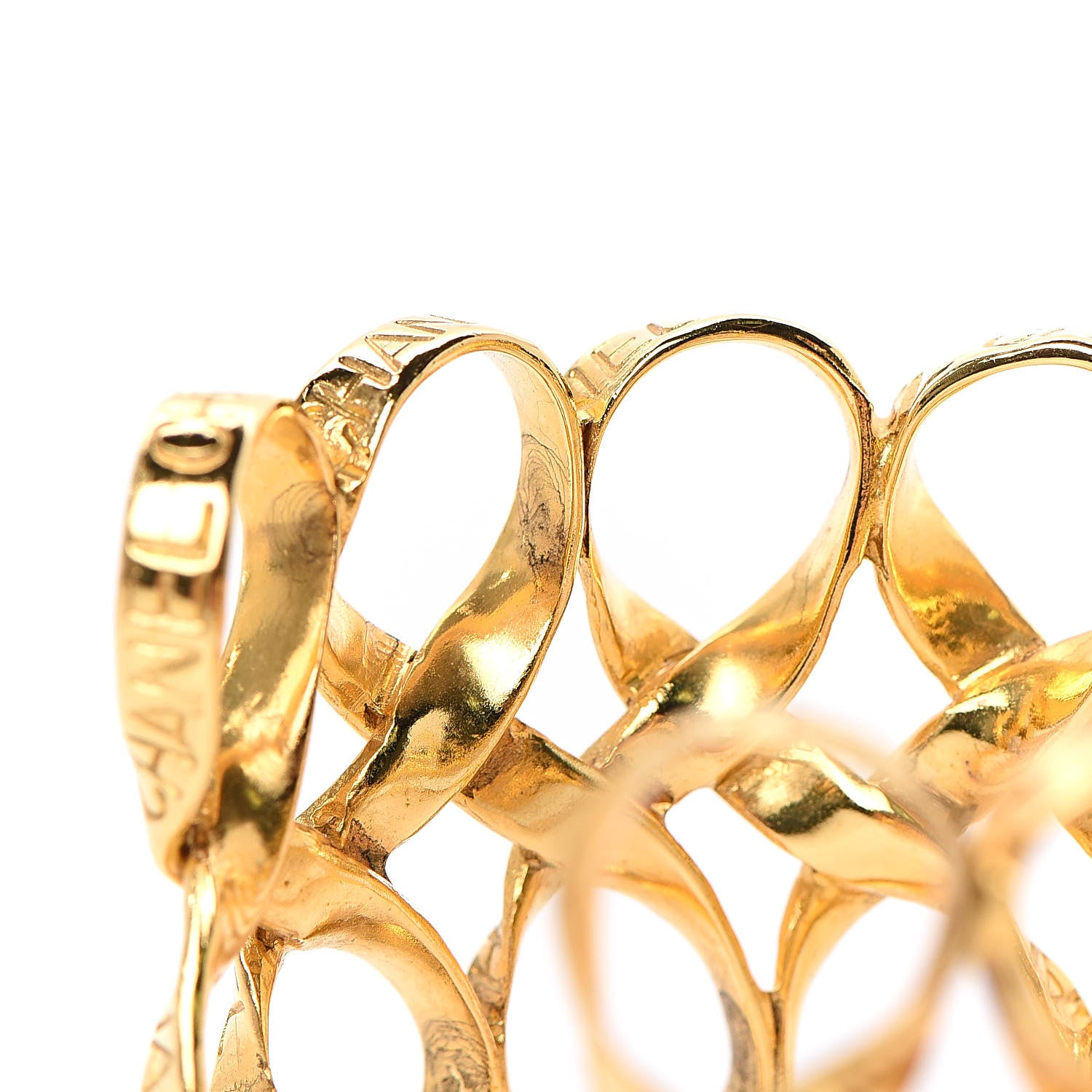 Chanel Twisted Logo Cuff Gold 4 of 5