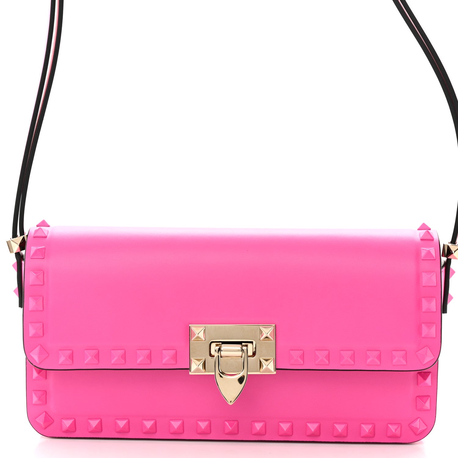 Valentino Garavani Smooth Calfskin Enamel Tonal E/W Rockstud23 Shoulder Bag Pink PP 7 of 9