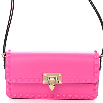 Valentino Garavani Smooth Calfskin Enamel Tonal E/W Rockstud23 Shoulder Bag Pink PP 7 of 9