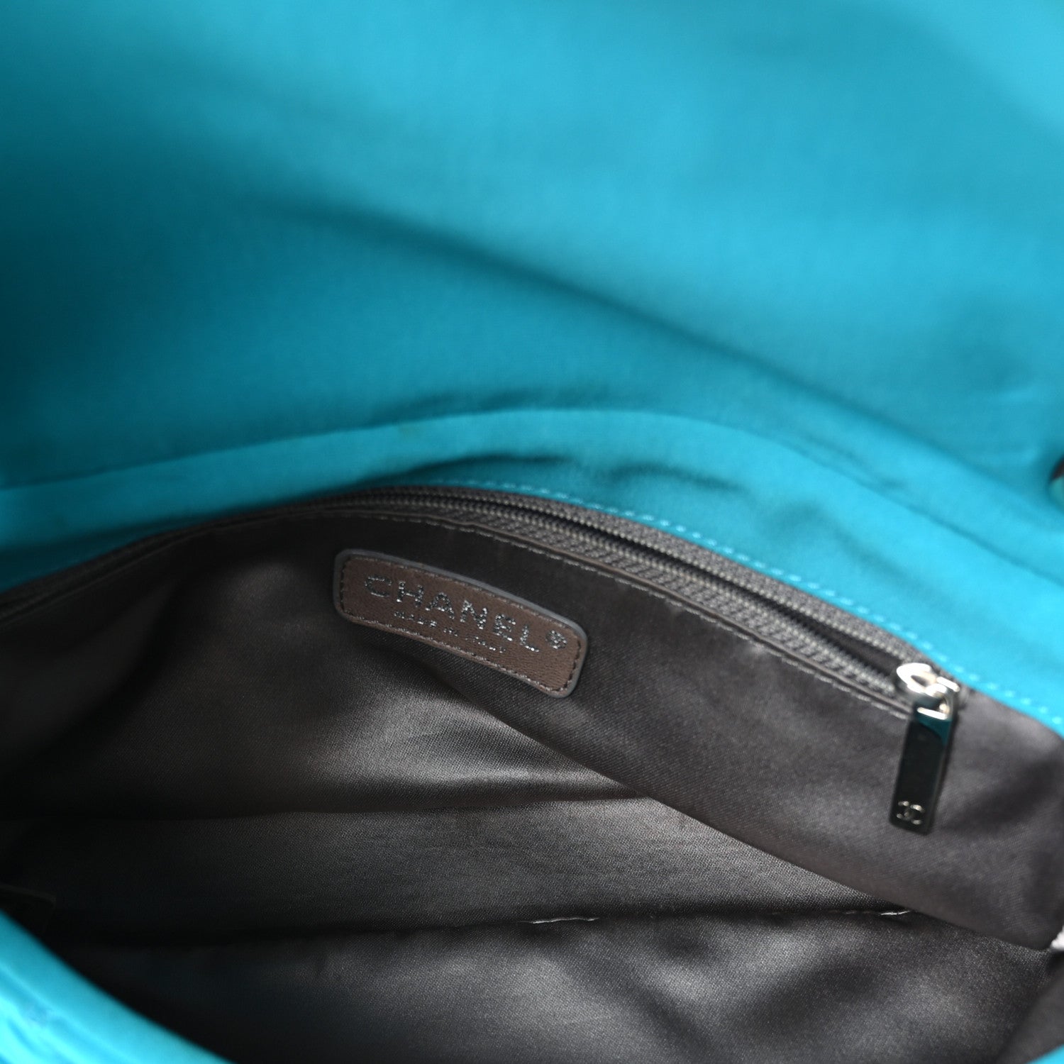 Chanel Nylon Bubble Quilt Medium Flap Turquoise 5 of 10